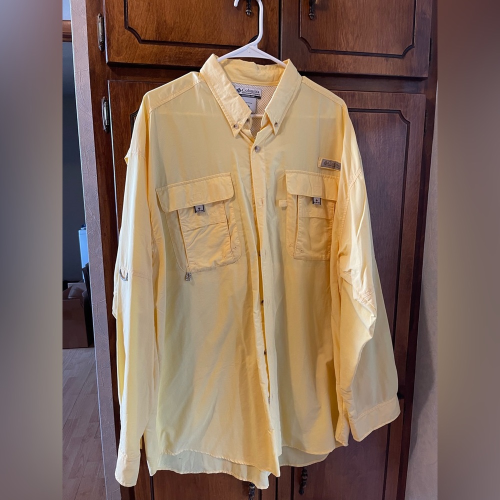 Columbia Sunlit Yellow Outdoor Shirt